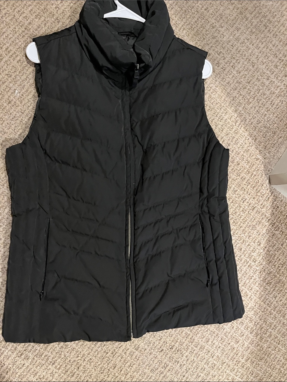 Talbots Black Quilted Puffer Vest with Stand Collar